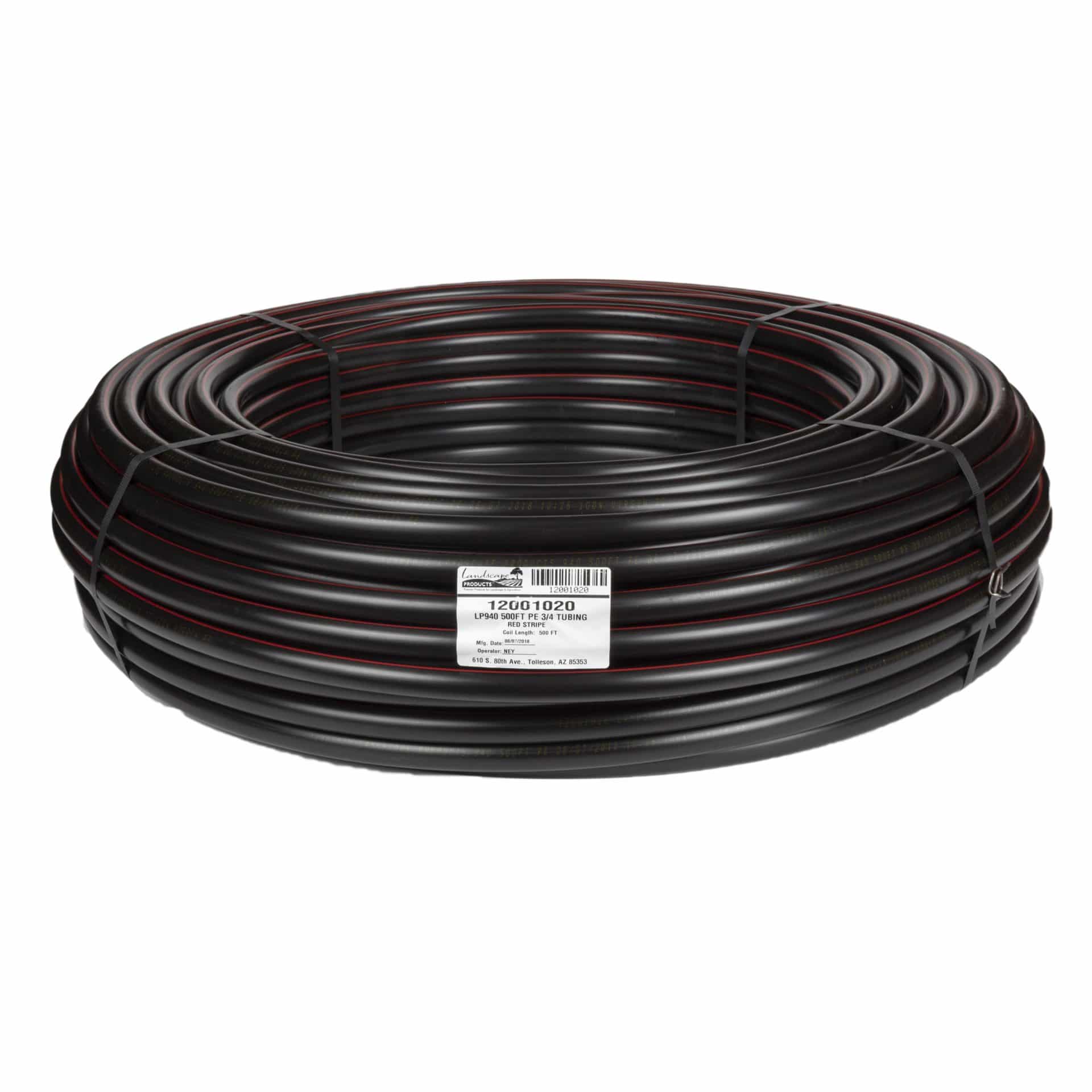 LP 940 3/4inch x 500foot Red Stripe Polyethylene Tubing Landscape