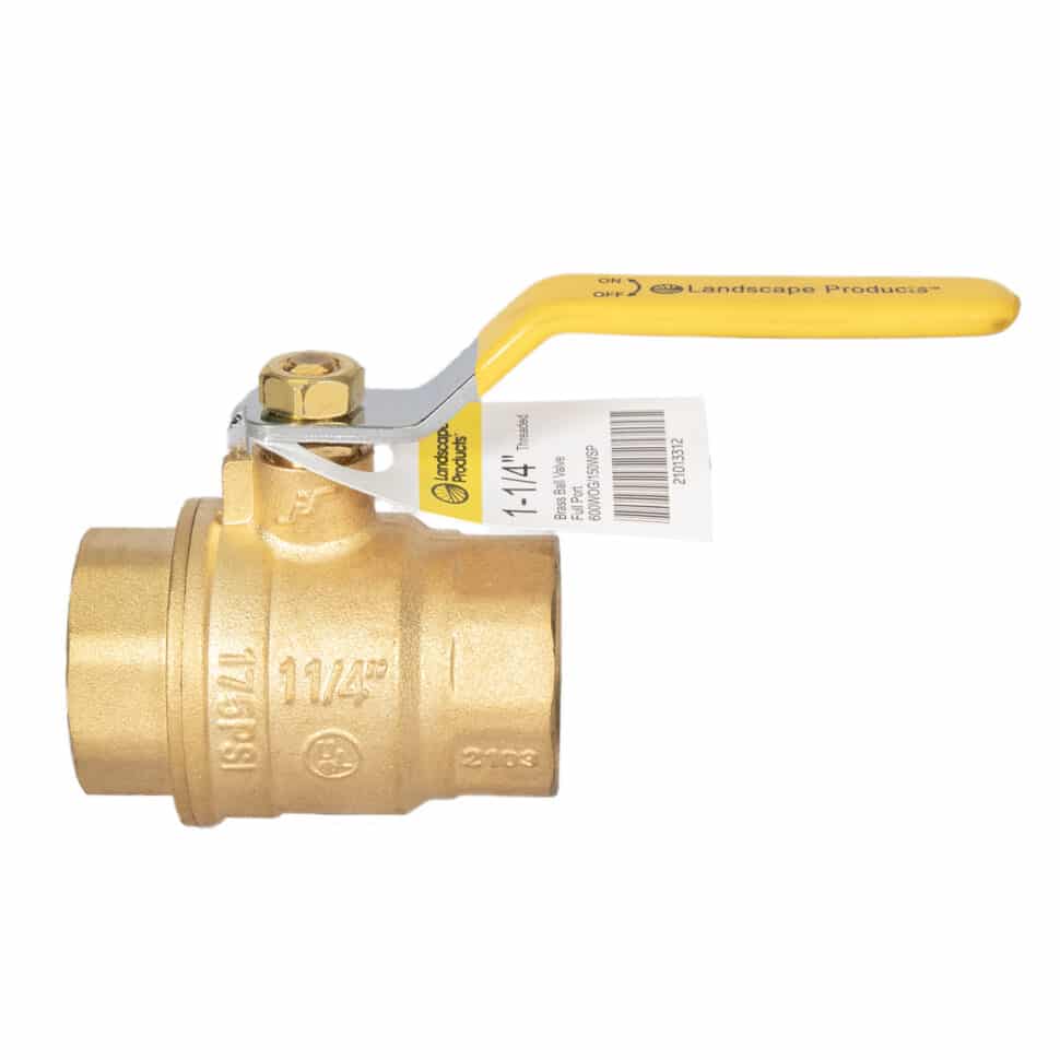 1 1/4-inch Full Port Brass Ball Valve - Landscape Products Inc.